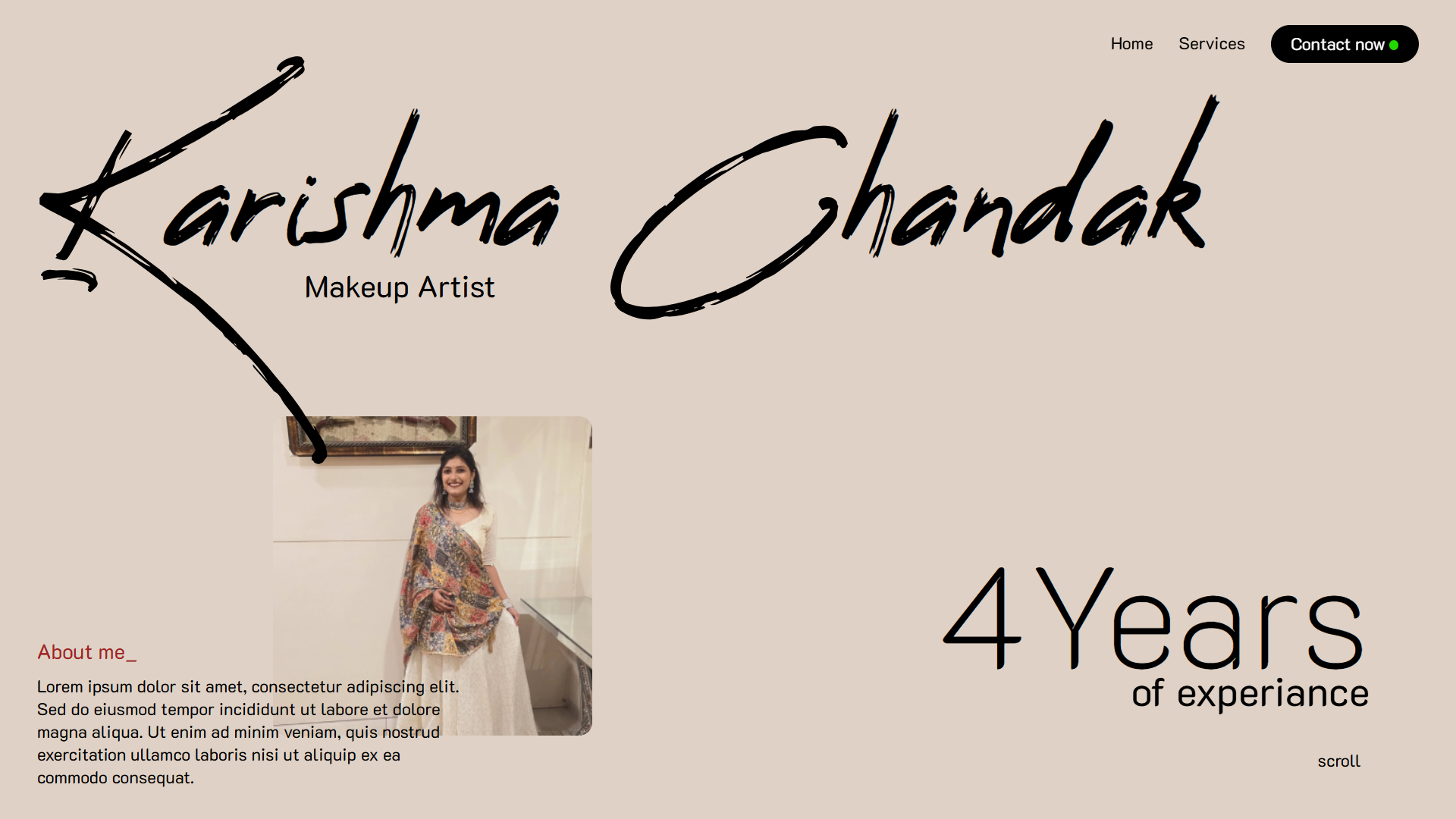 Makeup artist portfolio website